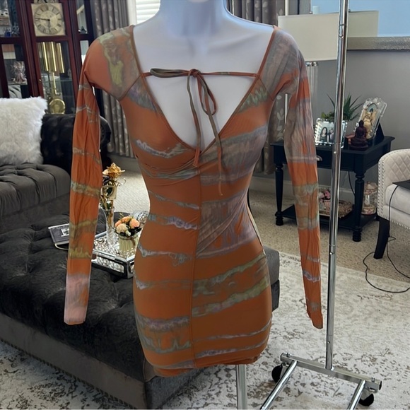 SKIMS RARE!! SKIMS Jelly Sheer Off the Shoulder Dress Tie
Dye Print, S - Picture 3 of 10